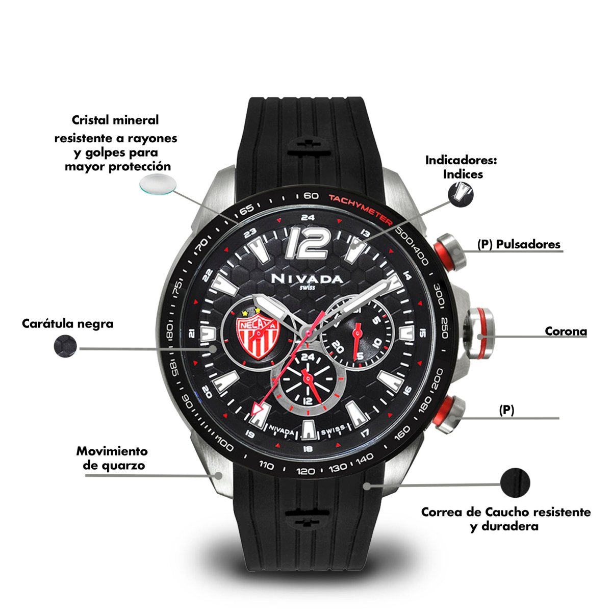 Reloj Fan Necaxa 109 Caballero - Reloj Nivada Swiss