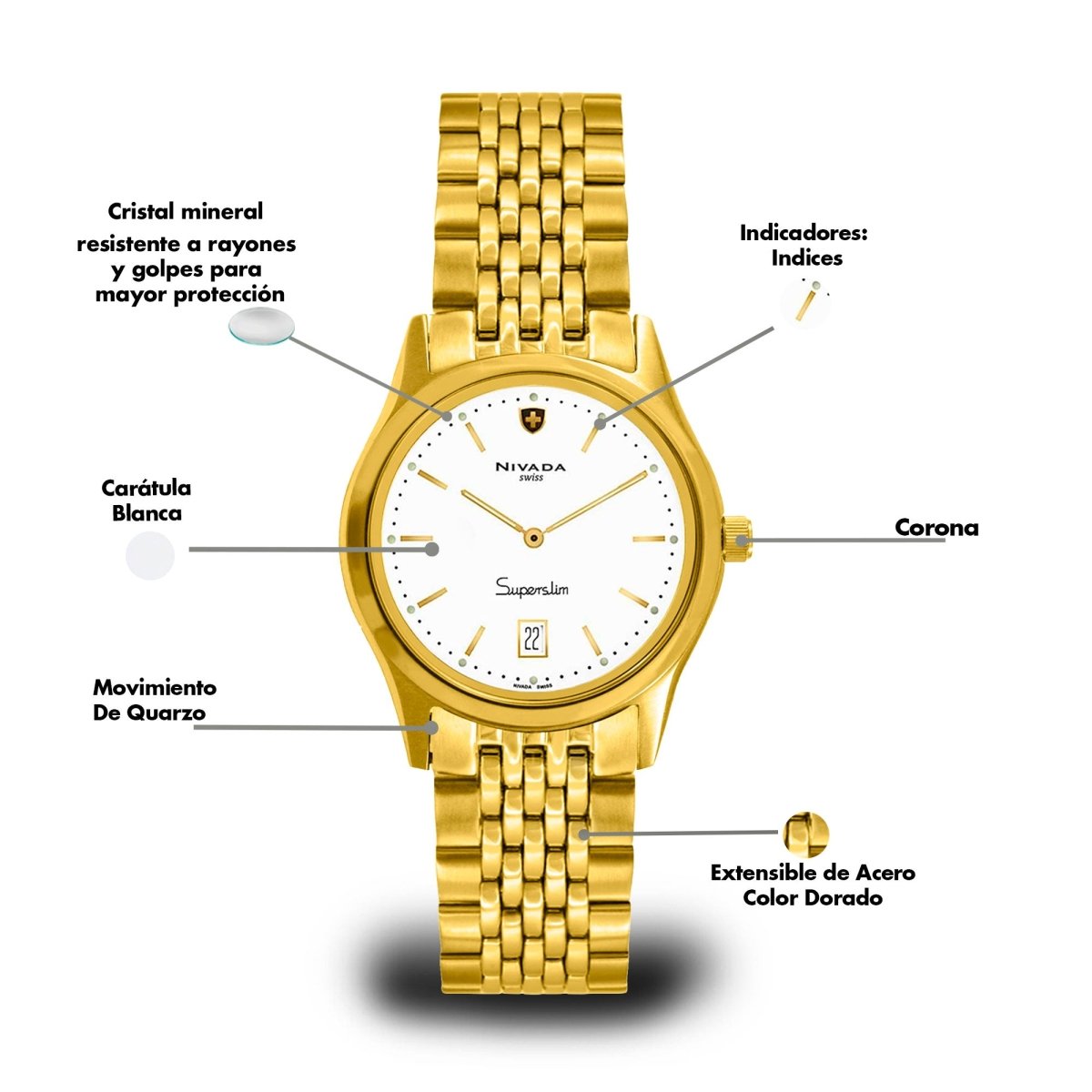 Reloj Super Slim 115 Dama - Reloj Nivada Swiss