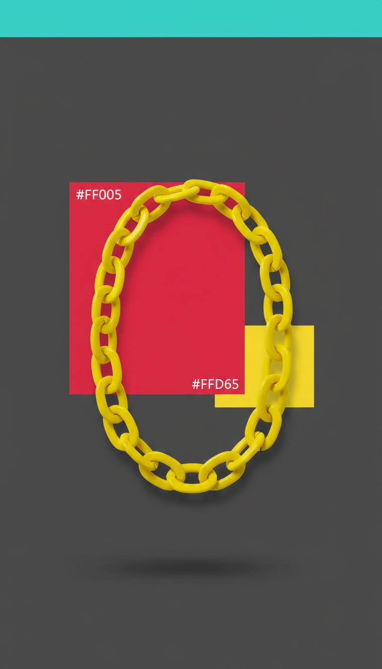 Collar cadena gruesa Volt Yellow impacto neón