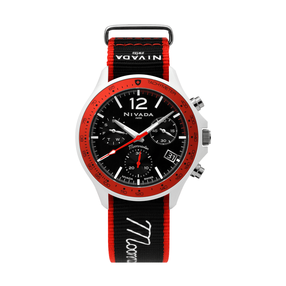 Moonmaster Cerámica Cronómetro Negro & Rojo - Reloj Nivada Swiss