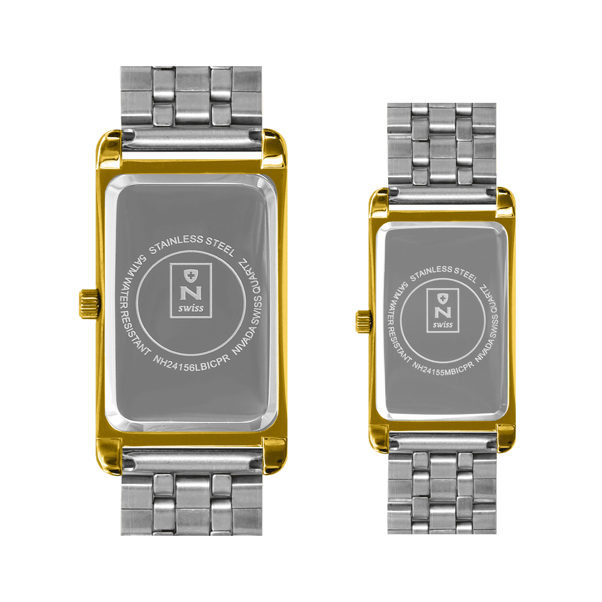 Par de relojes Hombre y Mujer - NIVADA EXECUTIVE AC/BIC PLATA ROMANO - Reloj Nivada Swiss