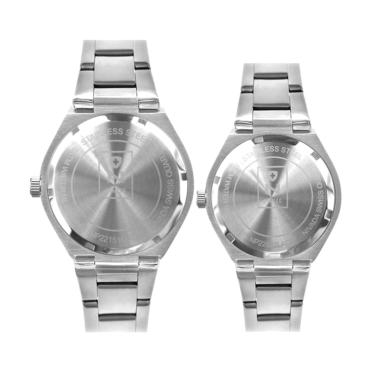 Par de relojes Hombre y Mujer - NIVADA MILLIONAIRE AC/AC CARATULA BLANCA INDICES - Reloj Nivada Swiss