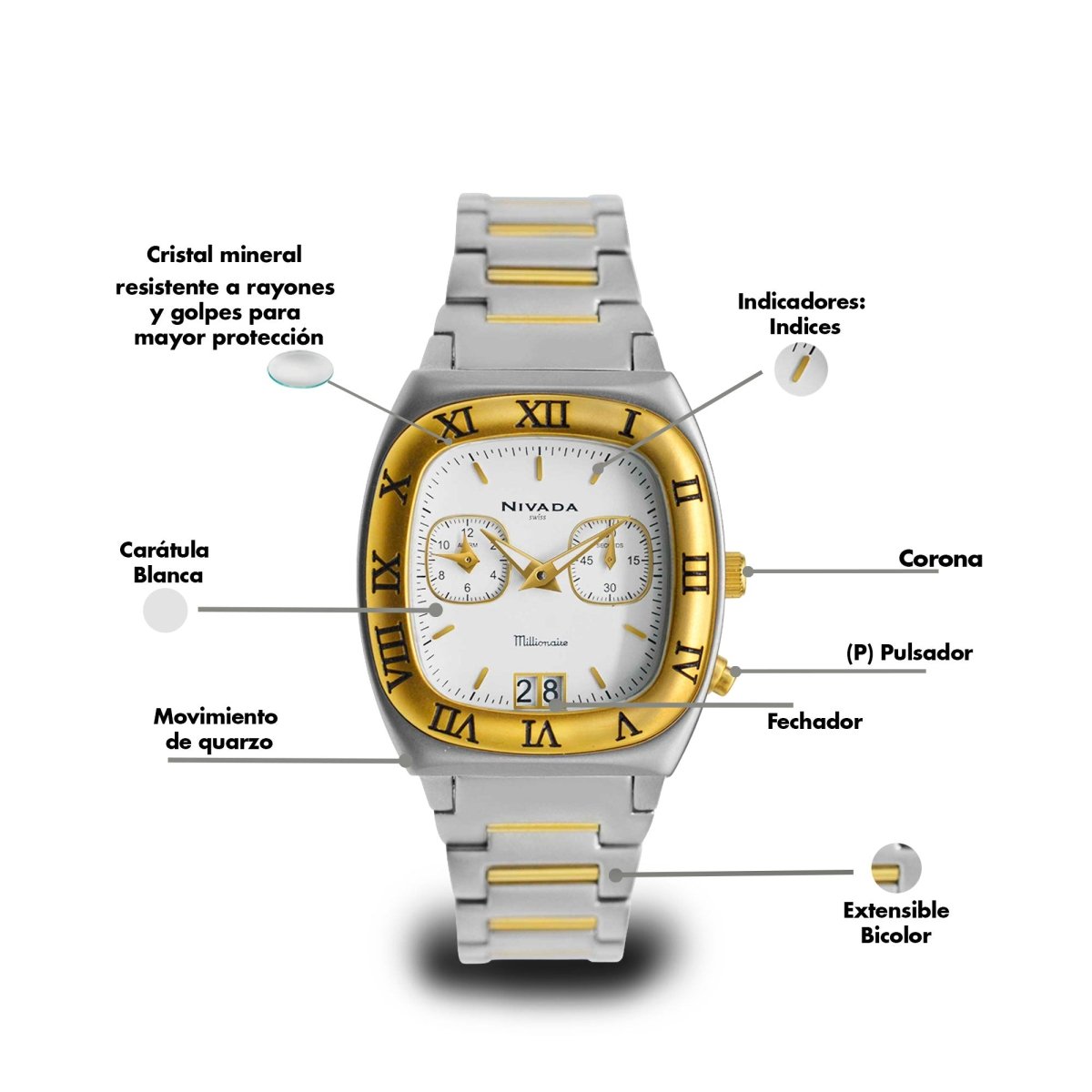 Reloj Millionaire 128 Caballero - Reloj Nivada Swiss