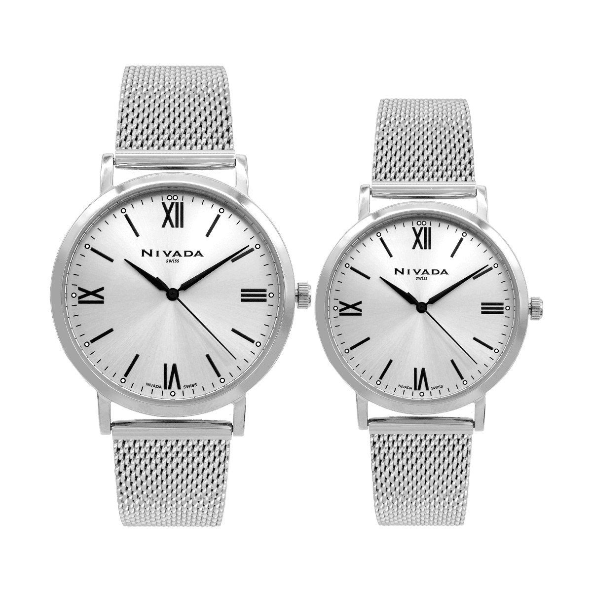 RELOJ NIVADA CORPORATE AC/MESH CARATULA PLATA ROMANOS - Reloj Nivada Swiss