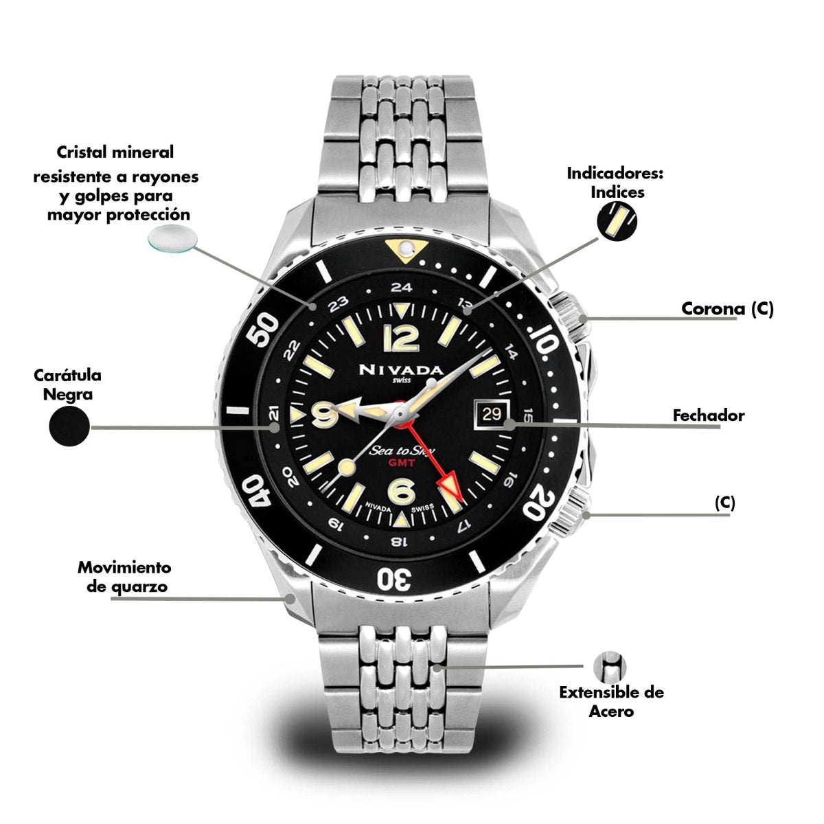 Reloj Sea To Sky 100 Caballero - Reloj Nivada Swiss