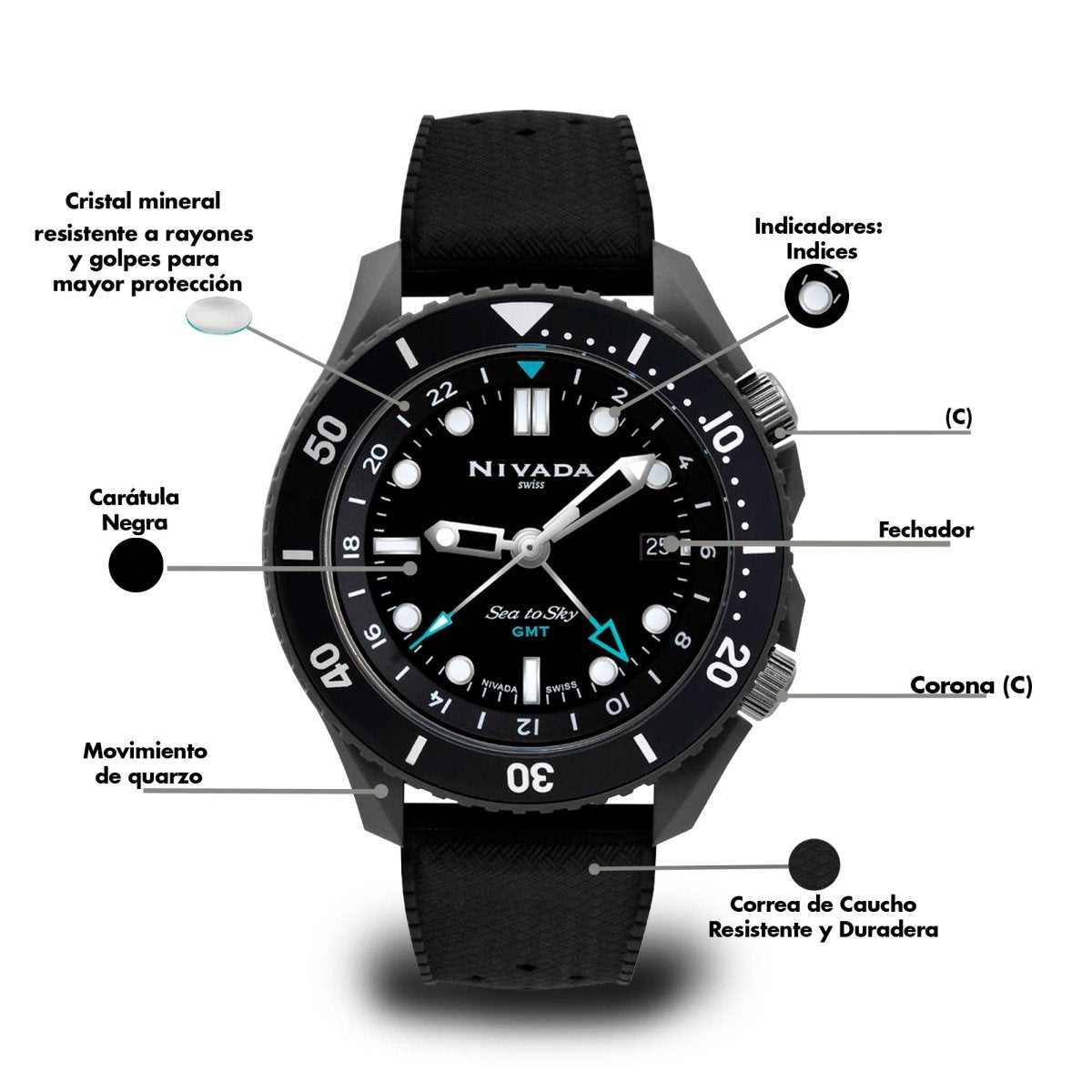 Reloj Sea To Sky 108 Caballero - Reloj Nivada Swiss