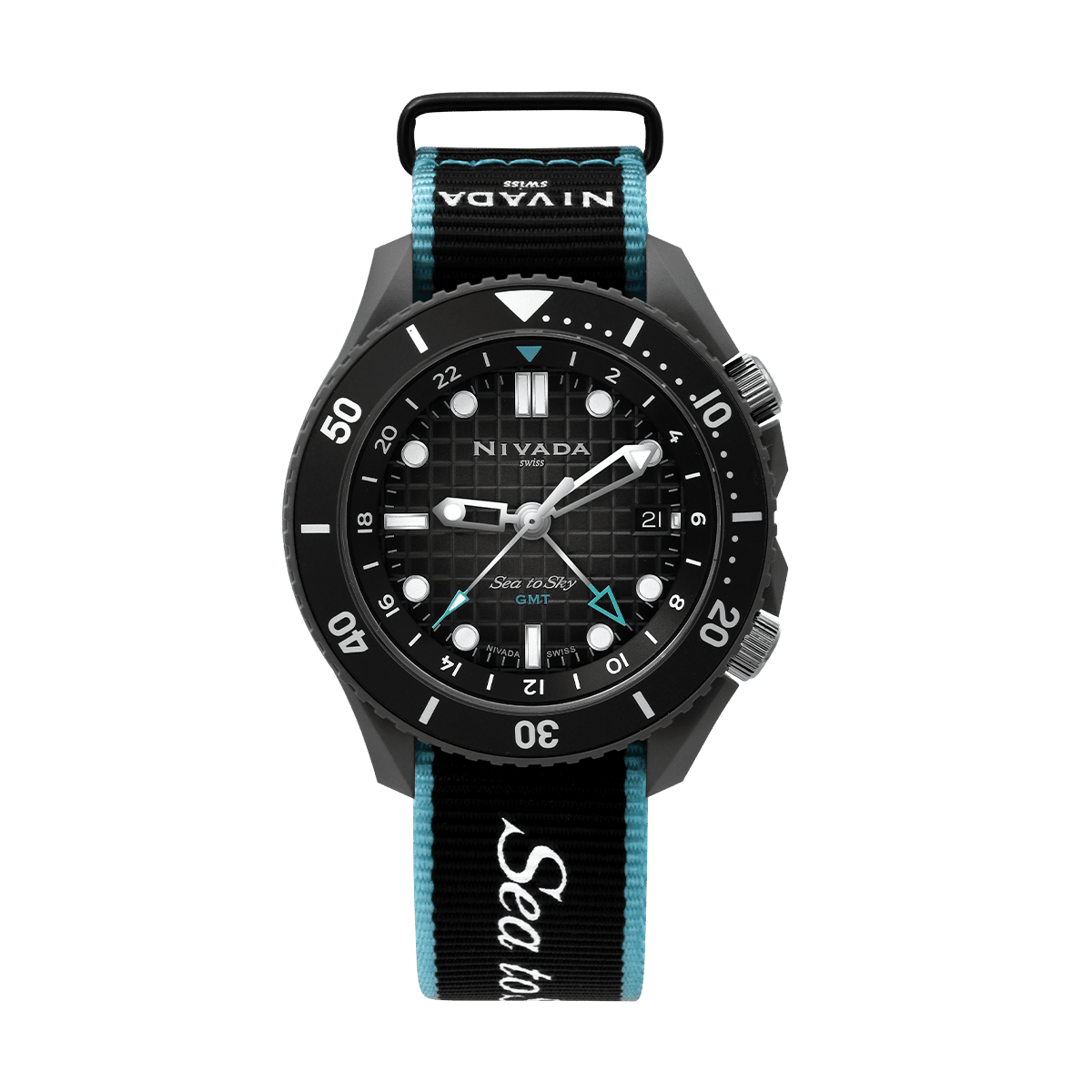 Sea To Sk& Cerámica GMT Antracita - Reloj Nivada Swiss