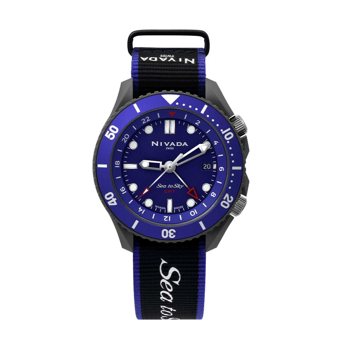 Sea To Sk& Cerámica GMT Azul Marino - Reloj Nivada Swiss