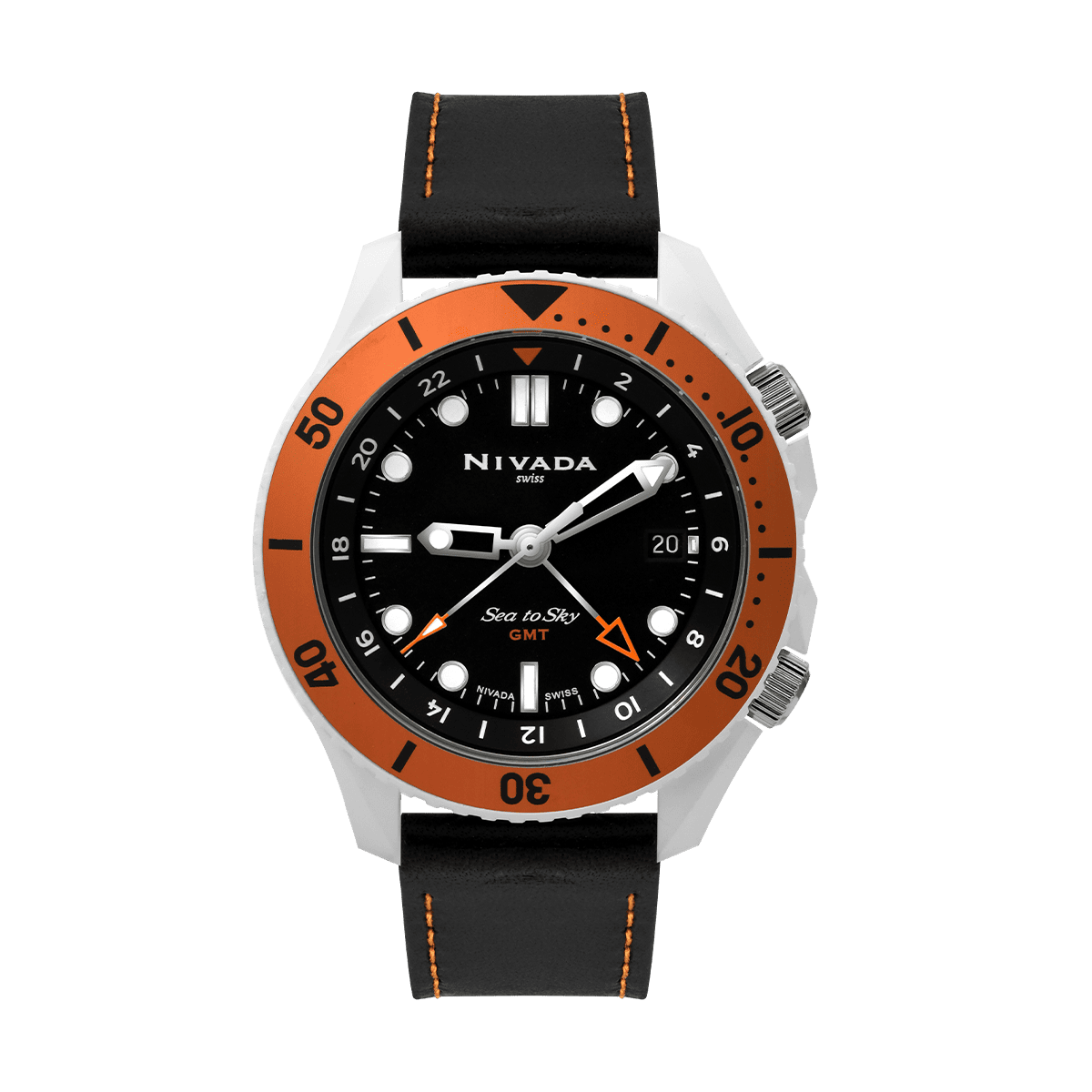 Sea To Sk& Cerámica GMT Naranja - Reloj Nivada Swiss