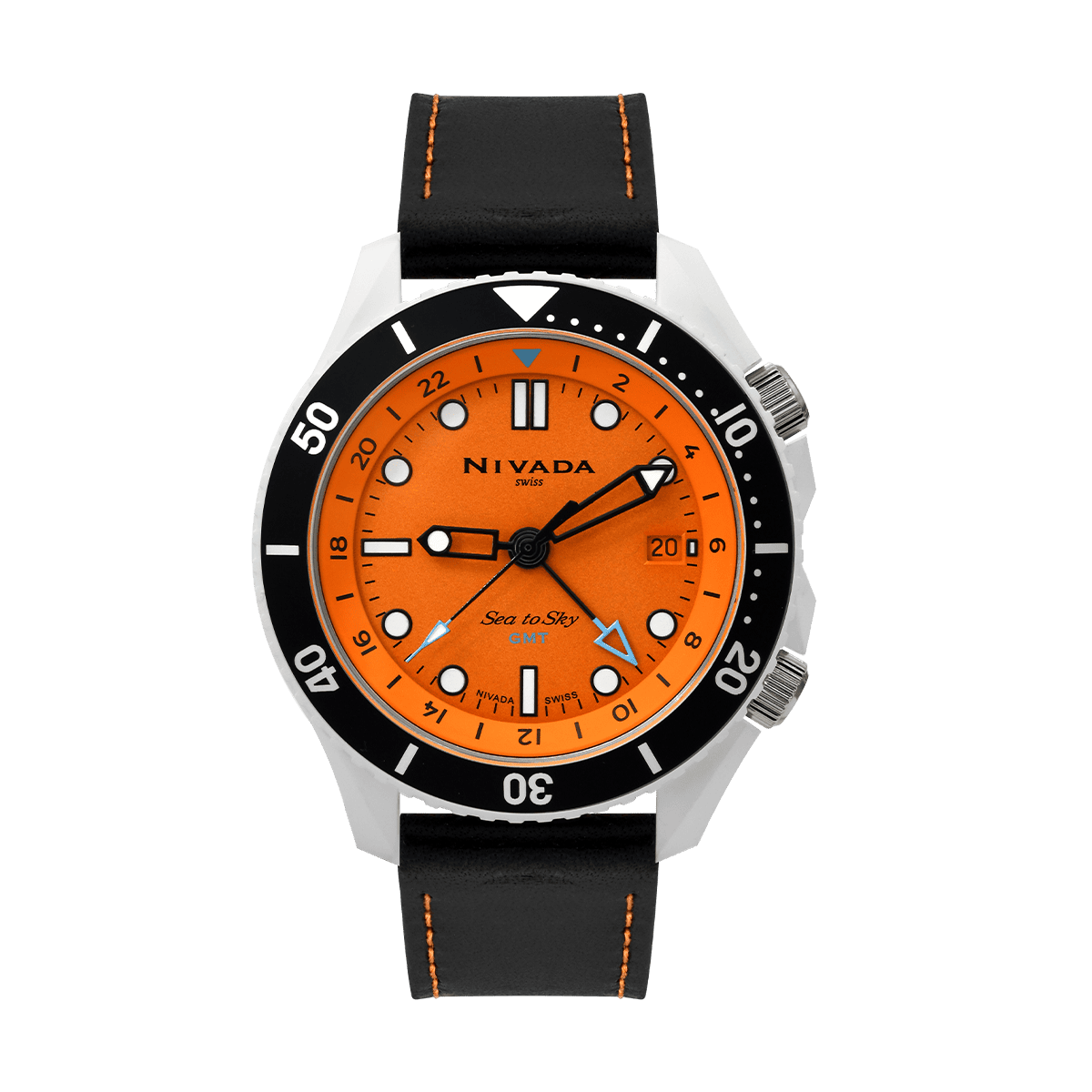 Sea To Sk& Cerámica GMT Naranja - Reloj Nivada Swiss