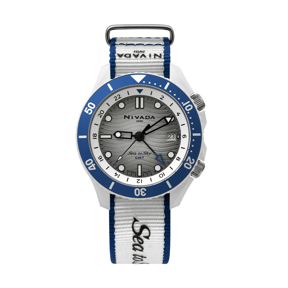 Sea To Sk& Cerámica GMT Waves - Reloj Nivada Swiss