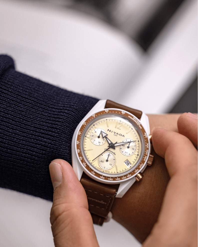 GOLD BROWN LEATHER - Nivada Swiss