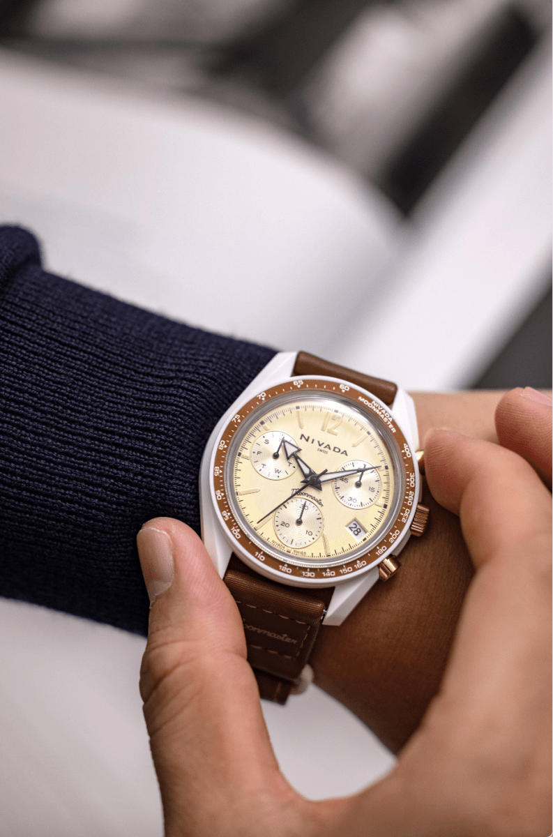 GOLD BROWN LEATHER - Nivada Swiss