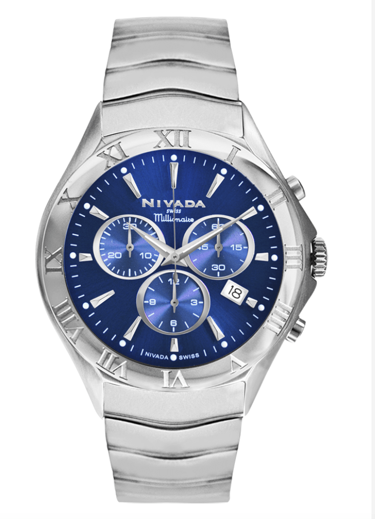 Millionaire Man Platinum Blue Classic Nivada Swiss
